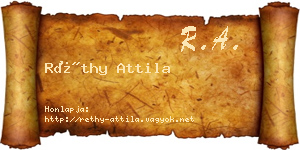 Réthy Attila névjegykártya