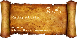 Réthy Attila névjegykártya